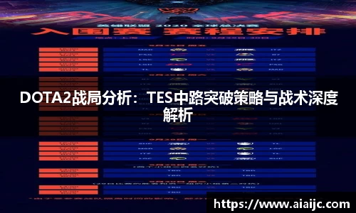 DOTA2战局分析：TES中路突破策略与战术深度解析