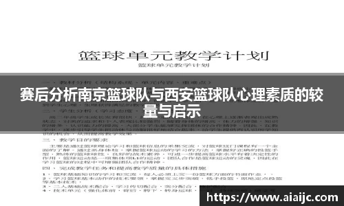 赛后分析南京篮球队与西安篮球队心理素质的较量与启示